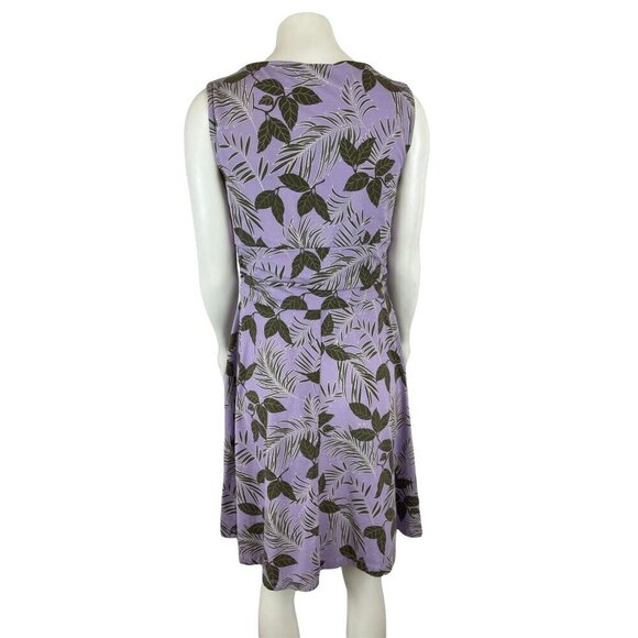 Lands' End Womens Dress Small 6-8 Sleeveless Wrap Top Purple Floral Spring Easte - Picture 3 of 7